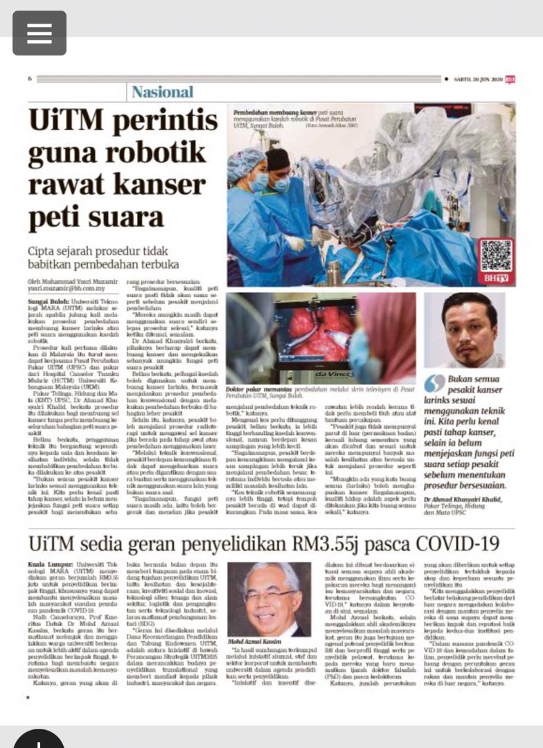 UiTM Perintis Guna Robotik Rawat Kanser Peti Suara